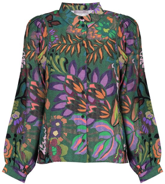 Geisha Blouse Blouse Met Print 53640 20 Green/purple Dames Maat - XXL