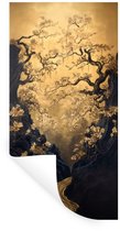 Muurstickers - Sticker Folie - Bloemen - Takken - Goud - Sierlijk - 60x120 cm - Plakfolie - Muurstickers Kinderkamer - Zelfklevend Behang - Zelfklevend behangpapier - Stickerfolie