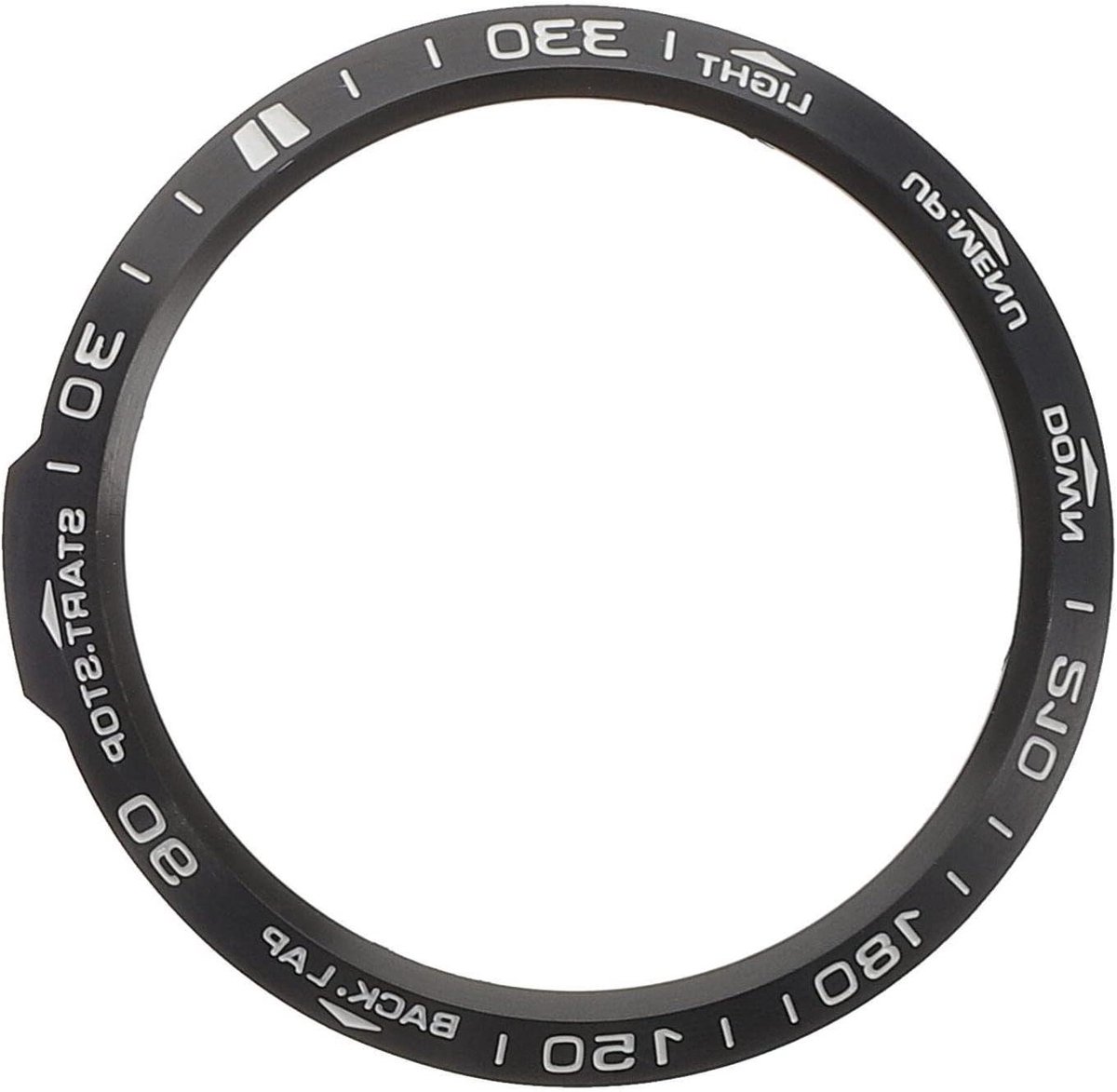 Klok lunette ring bescherming voor Fenix 6X, zelfklevend, anti-kras en botsing, roestvrij staal, zwart.