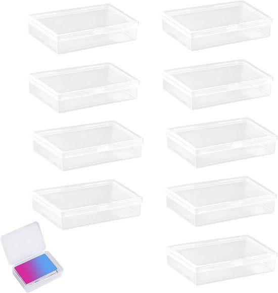 Queekay 10 Stuks Speelkaartdoos Ruilkaartenetui, Transparante Kaartenopbergorganizer 9 x 6 x 0,8 cm, Doorzichtige Kaartenhoes, Lege Plastic Opbergdoos Voor Gamekaarten