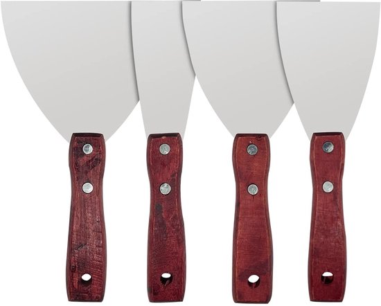 Foto: Behang schraper houten handvat zwaar gereedschap 4 stuks