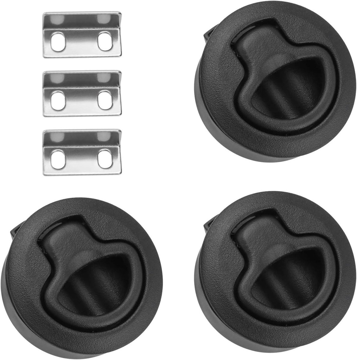 Allecto Plus - Roestvrijstalen Bootluikslot, RVS Camperschepen, Zwart, 61mm Diameter 50mm Gat 2-21mm Dikte.