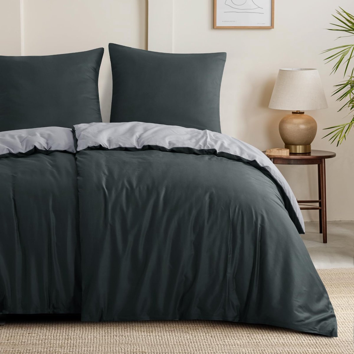 Ibenzoa® Beddengoedset van Katoen 135 x 200 cm met Omkeerbaar Design en Kussenslopen