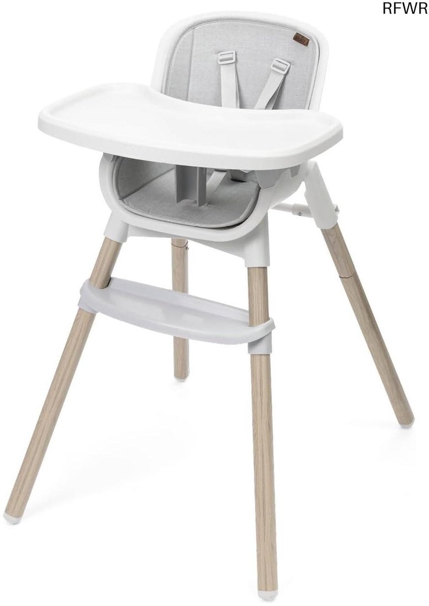 RFWR® Hoge kinderstoel met wasbare zitting, 5-punts riemen en afneembare lade, geschikt van 6 maanden tot 40 kg