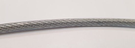 Foto: Staalkabel verzinkt geplastificeerd 2 3 mm transparant per meter pvc coating