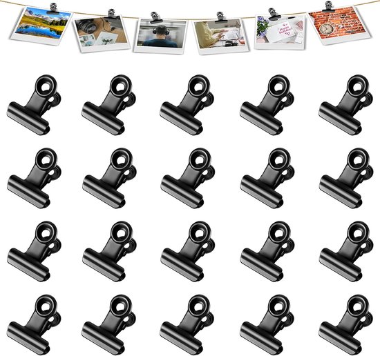 Lot De 30 Petites Pinces à Papier En Métal Pour Travaux Manuels, Sacs Alimentaires, Dessins, Photos à La Maison, Dans La Cuisine Et Au Bureau, Noir