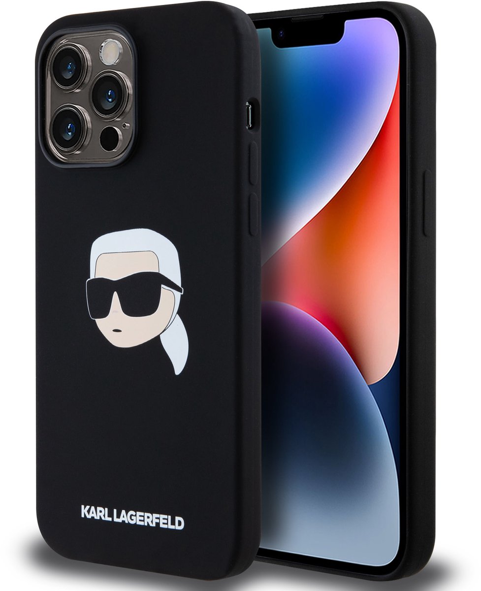 Karl Lagerfeld iPhone 14 Pro Max Backcover hoesje Magsafe - Karl Print - Zwart