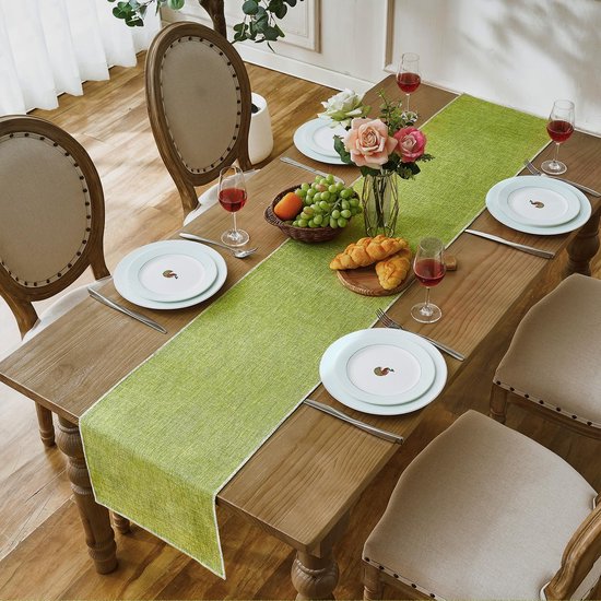 Tafelloper, tafellopers, linnen, landelijk, rustiek, boerderij, herfst, keuken, eettafel, decoratie, thuis, vakantie, feestdecoratie (02,180 x 33 cm, 70 x 13 inch
