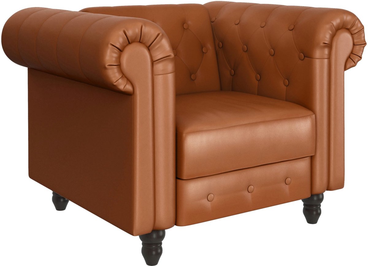 Notio Living Felix - Loungestoel met relaxfunctie in PU Cognac (83 x 111 x 87 cm) Bruin