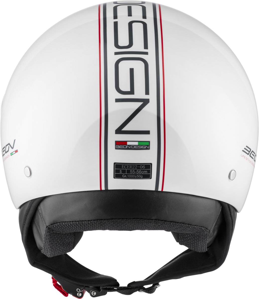 BEON Design Scooterhelm - Wit - S - Jethelm met Vizier - Motorhelm - Geschikt voor Vespa, Scooter, Brommer, Motor en Snorfiets – foto 4