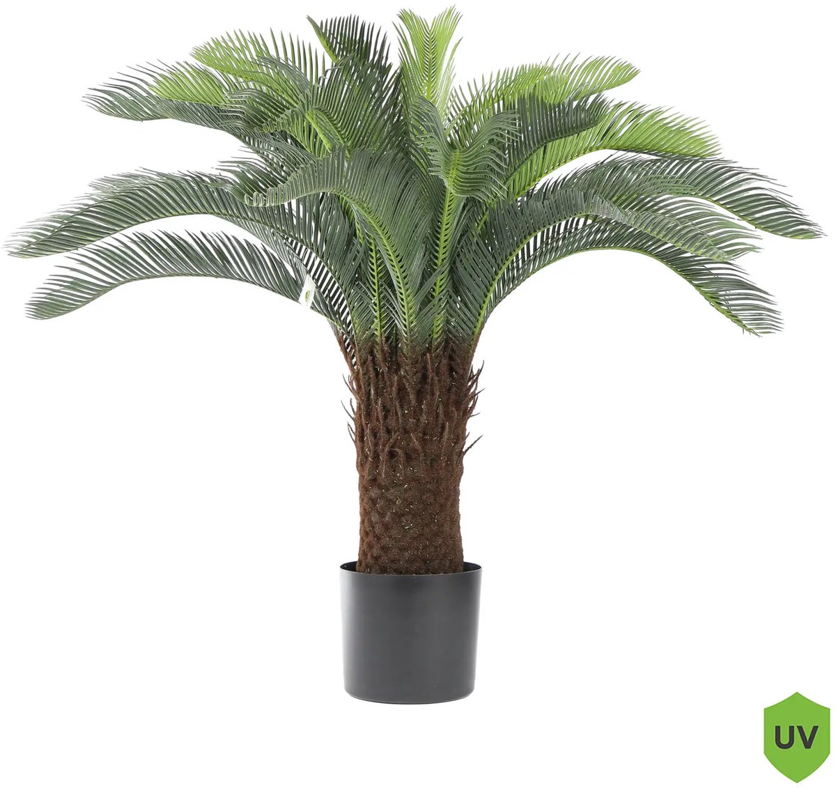 Kunst Cycas Palm | 100cm | Kunstpalm Cycas - Groen/Bruin - Deluxe