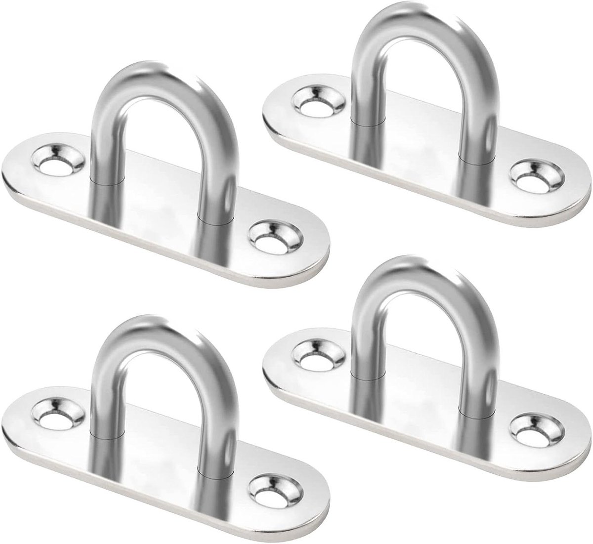 Allecto Plus - 4 stuks RVS oogplaten voor boot en yoga trainingsgordel - Zware belasting