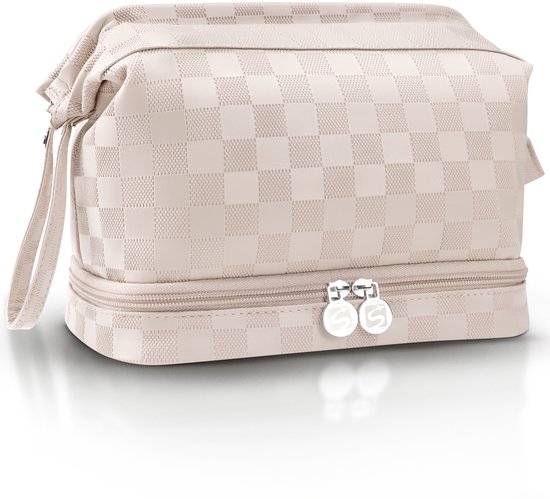 Skycases Make-up Tasje Dames – Beautycase – Toilettas – Waterdicht – Compact – Reistas Organizer – Toiletzak – Lichtroze