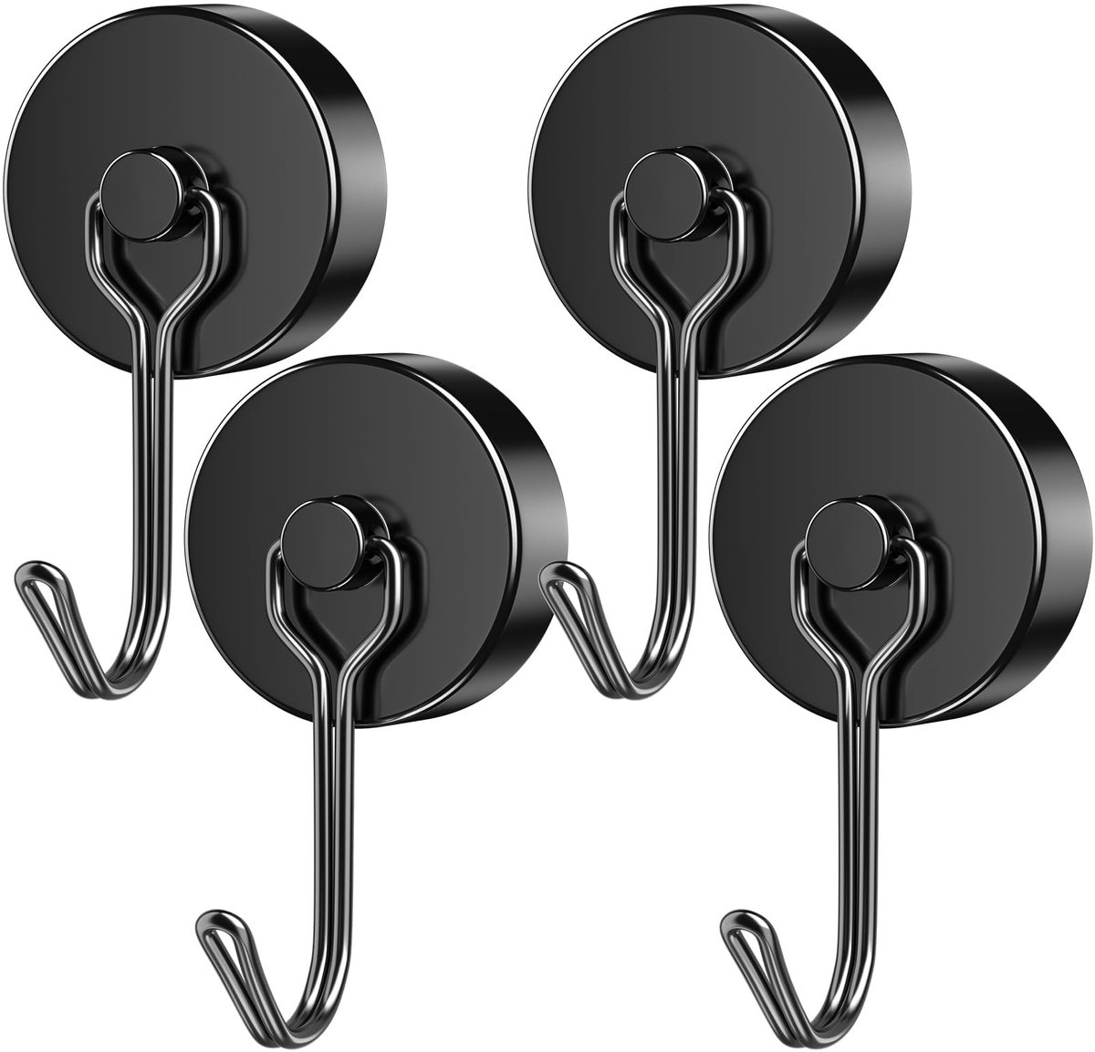 Ibenzoa® Veelzijdige Set van 4 Magnetische Haken met Sterke Neodymium Magneten voor Binnen en Buiten