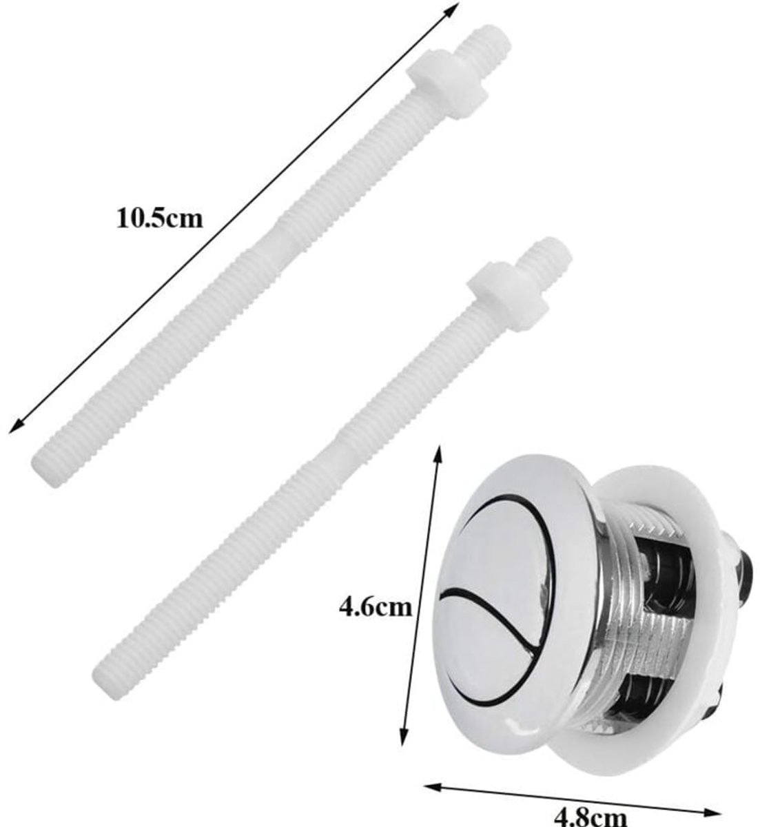 Dubbele Flush Toilet Tank Zwart Kleur 38mm/48mm Knop Ronde Vorm Sluiten Toilet Drukknopen Badkamer Accessoires (Kleur: Zwart 38mm