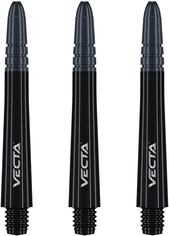 WINMAU - Vecta Dartschachten, Zwart, Tussenliggend - 1 set per pakket (3 dartvluchten in totaal) van Winmau — afbeelding 2