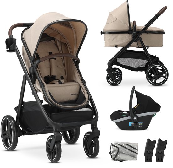 Mooiys Luca 3in1 Kinderwagen met Autostoel - Nougat - Mooiys - €229,95