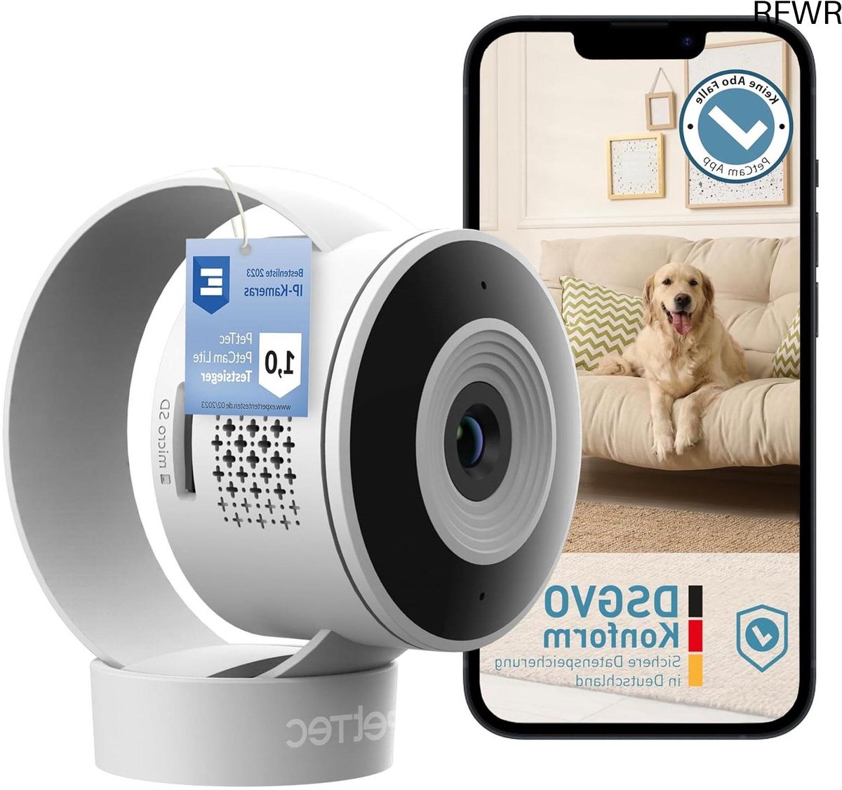RFWR® Draadloze Huisdier Bewakingscamera met App – Bewegingssensor, Zoom, Speaker, Nachtzicht en Full HD