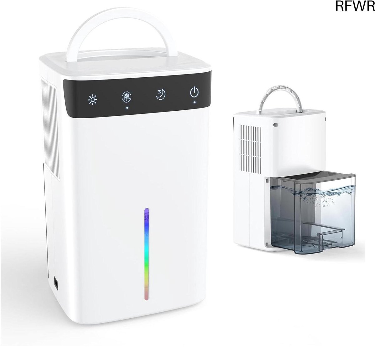 RFWR® Efficiënte Luchtontvochtiger 2600 ml met Nachtlampje en Stil Slaapmodus