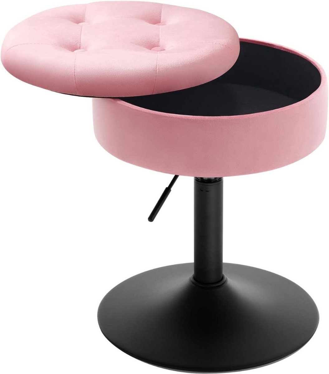 Thuys – Kaptafel Stoel – Make Up Kruk – Krukje – 40cm x 40cm x 65cm – Roze