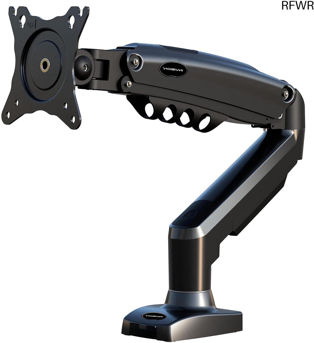 RFWR® Ergonomische Monitorarm voor 19 tot 32 Inch Schermen - VESA 75 & 100mm Bureauklem met Hoogteverstelling - Verstelbare Hoek en Belastbaarheid tot 9kg
