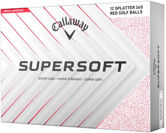 Callaway SuperSoft Splatter 360 Red 2025 Golfballen - Wit Rood