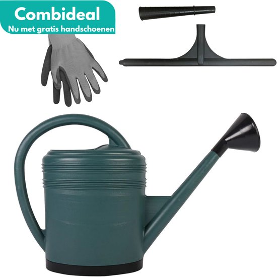 Tuilana - OFFRE COMBINÉE - Arrosoir - 15L - bord renforcé de luxe + pulvérisateur - Avec pulvérisateur extra large - Gants de jardin OFFERTS