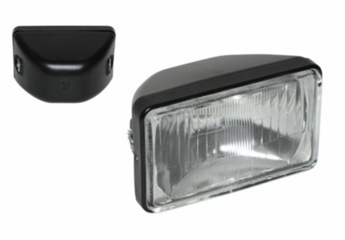 Guia Koplamp - Rechthoekig - 160mm - Zwart