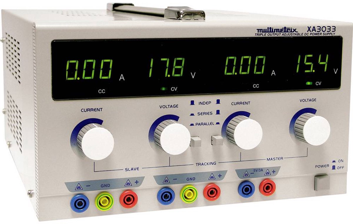Multimetrix XA 3033 Labvoeding, regelbaar 0 - 30 V 0 mA - 3 A Aantal uitgangen: 3 x