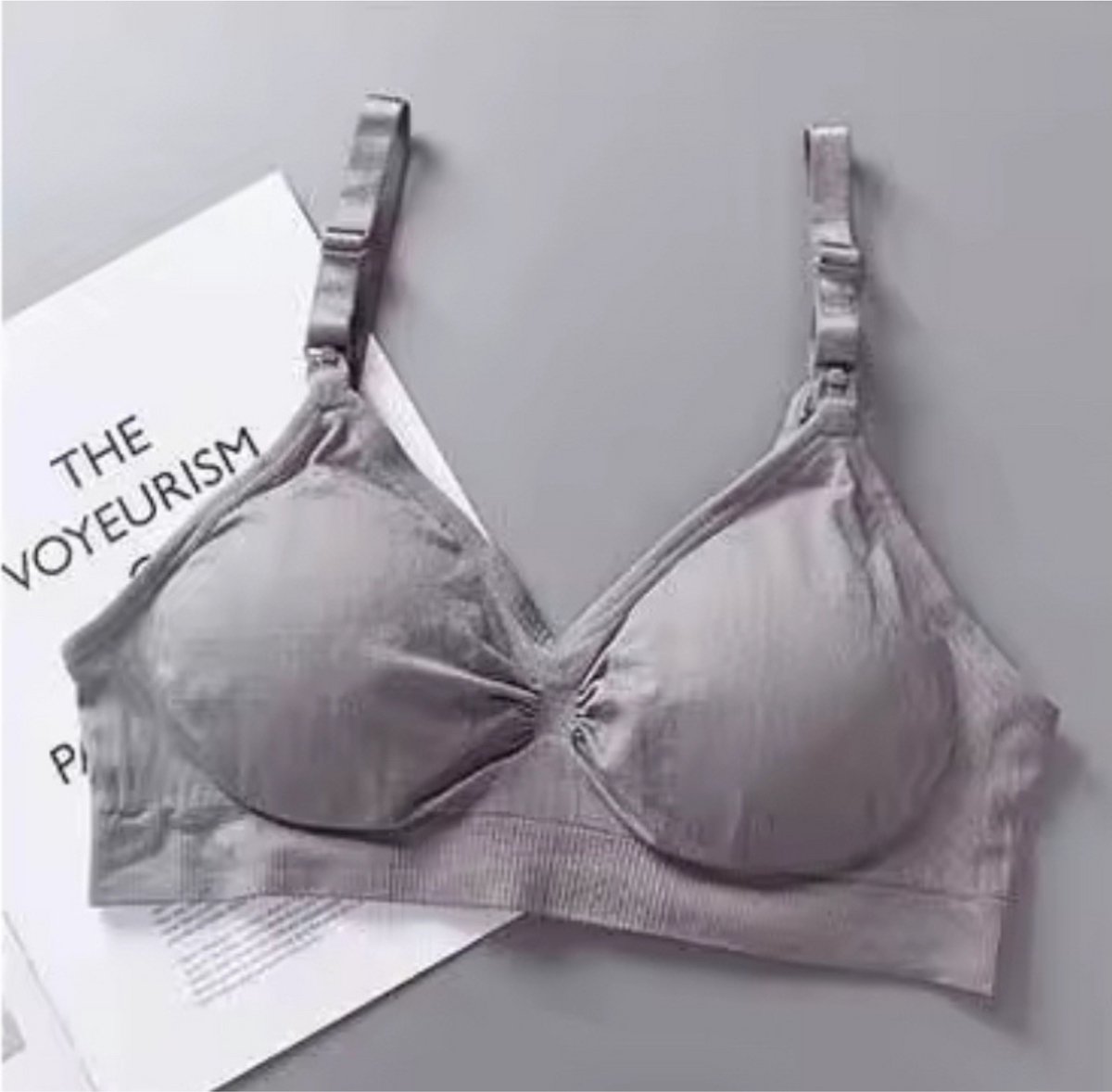 TSD goods - Voedingsbh - BH voor borstvoeding - Zwangerschapsbh - BH voor zwangere vrouwen - Maternity - Verstelbaar - Grijs - Maat XL