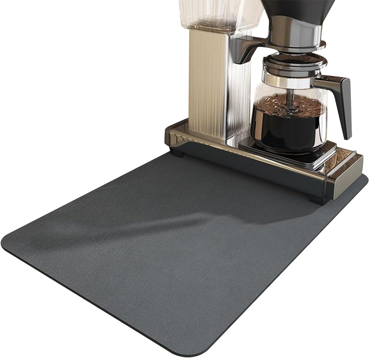 Allecto Plus - Afdruipmat voor koffiezetapparaat 30 x 50 cm zwart - Sneldrogende mat voor keuken - Absorberende droogmat voor aanrecht en bar - Anti-slip onderkant - Duurzaam materiaal