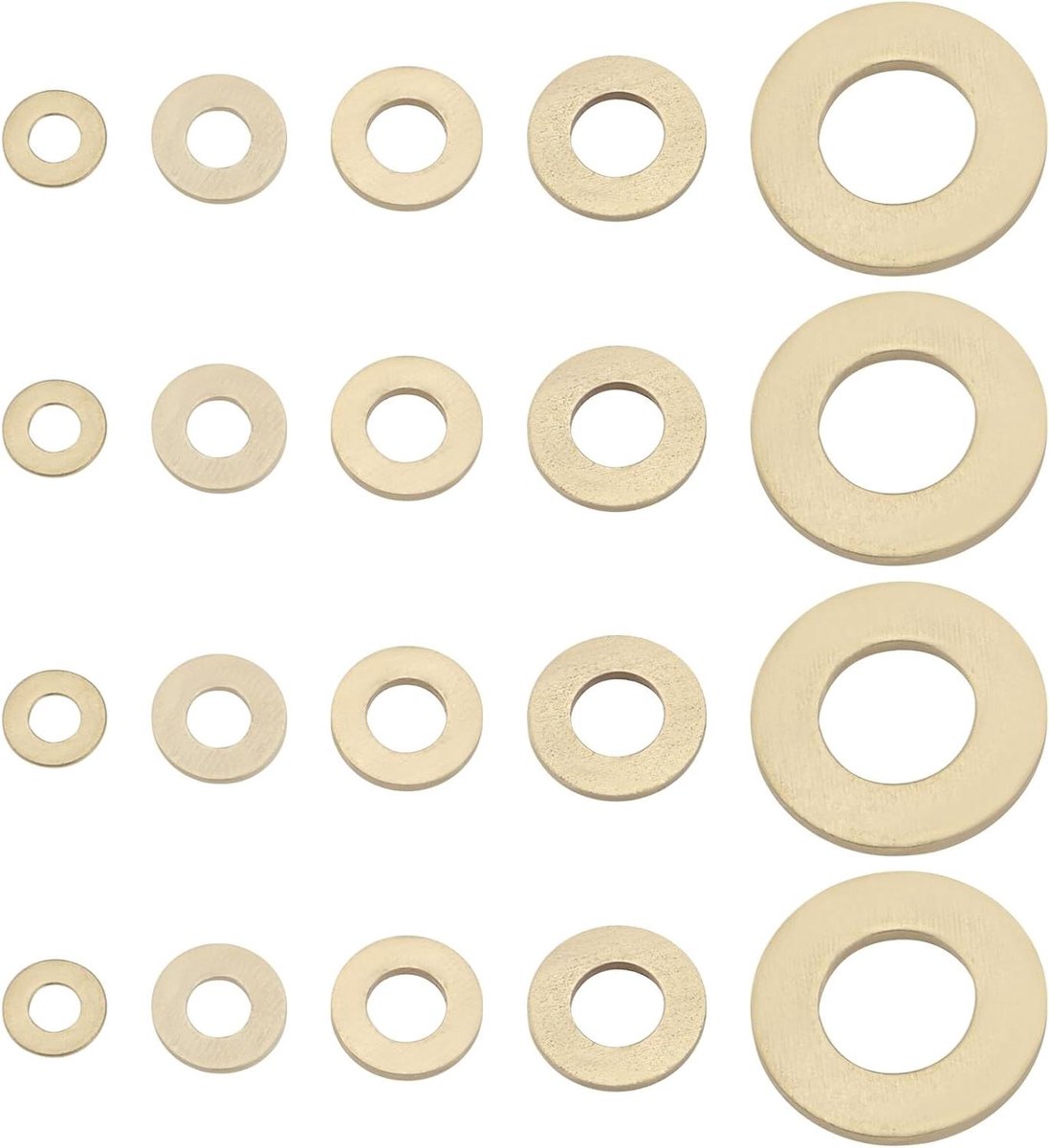 Allecto Plus - Messing Wasmachine Assortiment Kit 50 Stuks M3 M4 M5 M6 M10 - Platte Wasmachine voor Huishoudelijke en Commerciële Apparaten, Automobiles en Boten