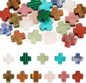 Allecto Plus – Mélange de perles de pierres précieuses naturelles et de crucifix de Pasen pour la fabrication de bijoux – 85 caractères
