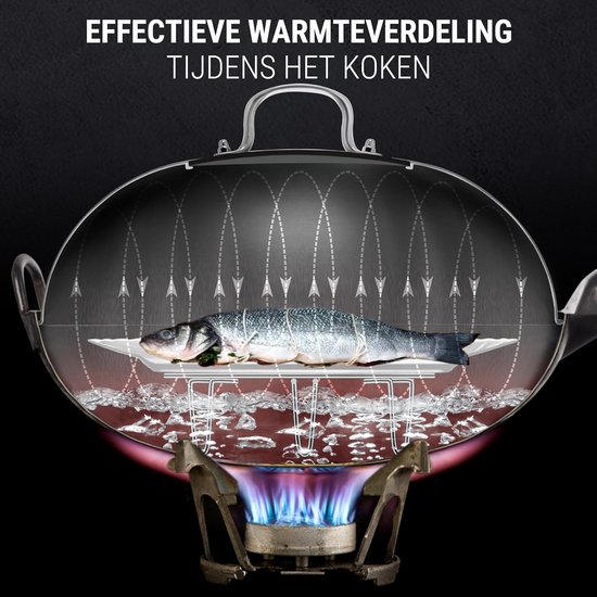 Culnflun Premium Stainless Steel Wok Lid Household Stainless Steel Wok Steam Lid with Tempered Glass Countersunk Steam Hole and Ergonomic Handle Round