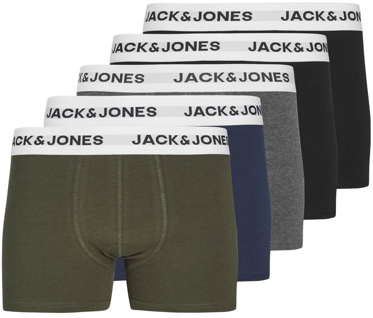 JACK & JONES- JACBASIC WHITE WB TRUNKS 5 PACK NOOS JNR - Jongens - Trunks