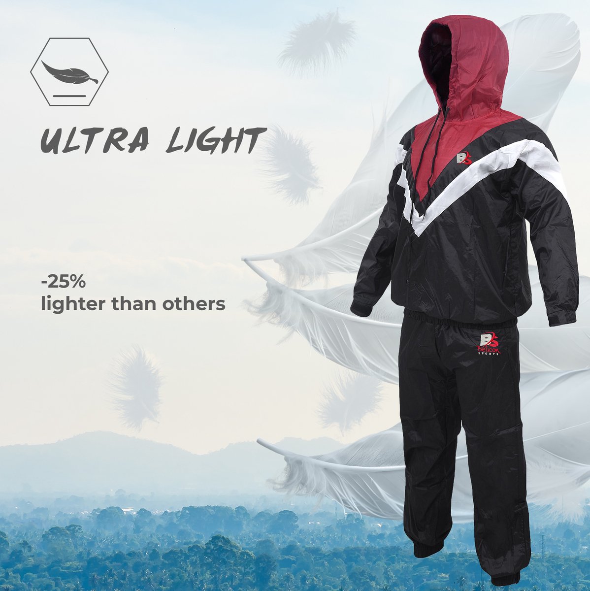 Saunapak voor gymtraining en fitnesstraining, niet-scheurende zweetpakken voor mannen, vrouwen, gewichtsverlies, afslankoefeningen, trainingspak met capuchon voor cardio, gewichtheffen, hardlopen, joggen.Sweat Suit for fitness n training