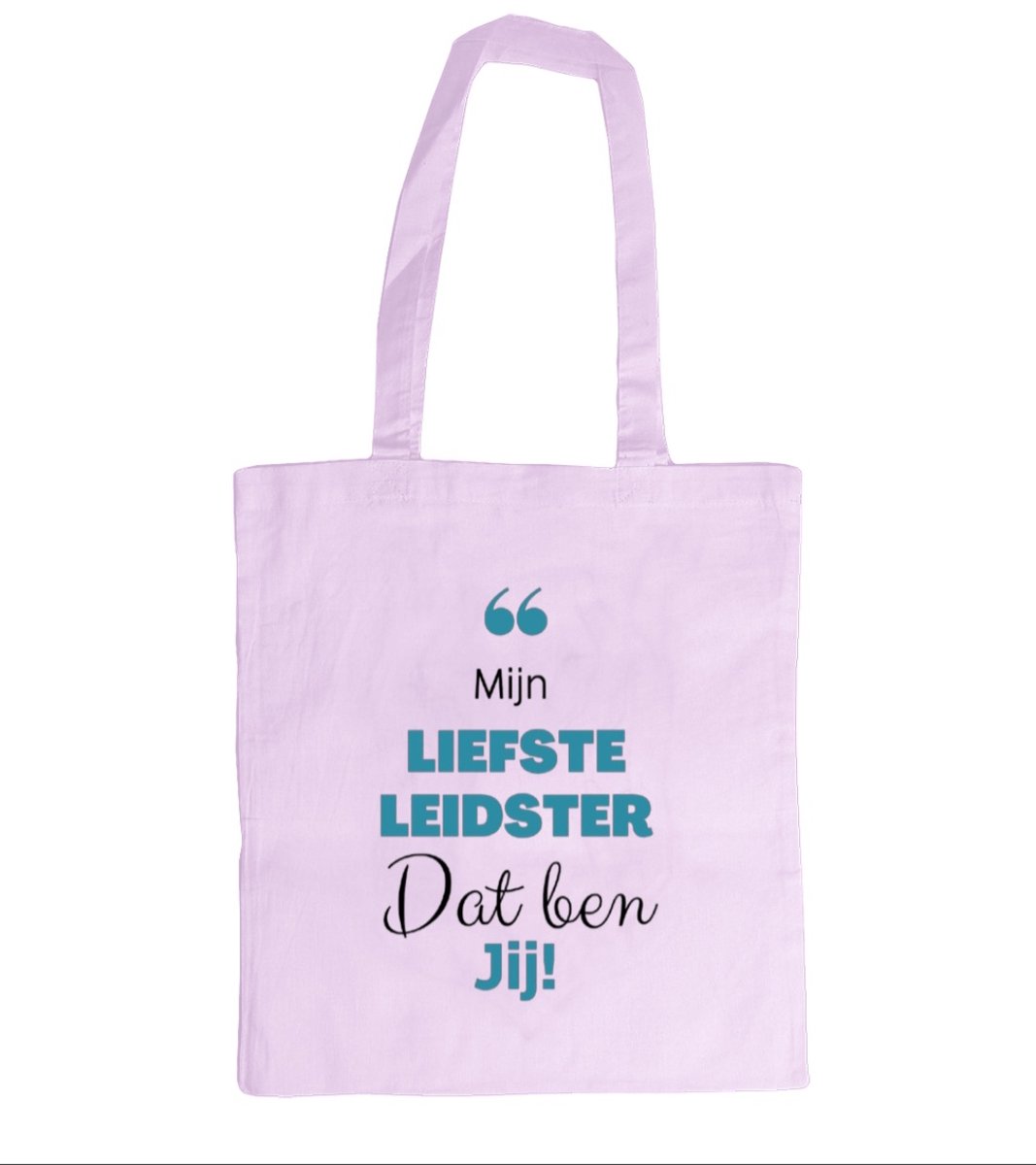 Canvas tas - Mijn liefste leidster - roze - cadeau