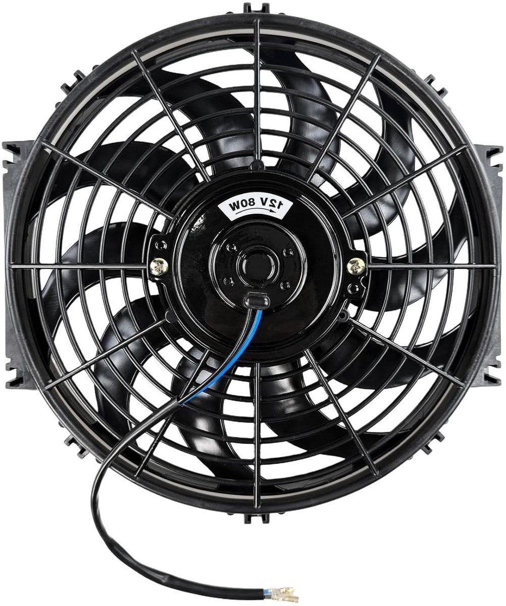 Allecto Plus - Universele 12 inch Elektrische Radiatorventilator 80W | Push-Pull Motor met Slank Ventilatorwiel | Waterkoeler Auto Voertuig Vrachtwagen