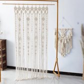 Bol.com Macramé wandtapijt als ruimteverdeler en deurgordijn van katoen - Boho-stijl voor kamerinrichting met gordijnen. aanbieding