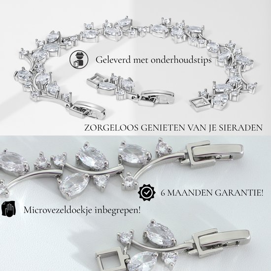 Coffret cadeau Bracelet Juwelium + Flowerbox et Ourson Rose | Bracelet de mariée de Luxe avec zircone | Cadeau Perfect pour femme, petite amie, mère, fille