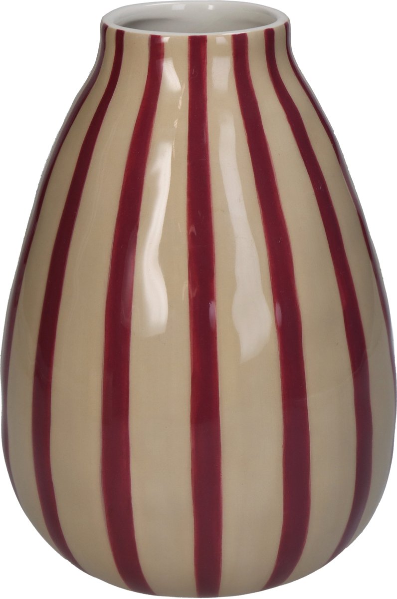 HD Collection Vaas Stripe - Aardewerk - Multicolor - 12 x 18 x 12 cm (BxHxD)