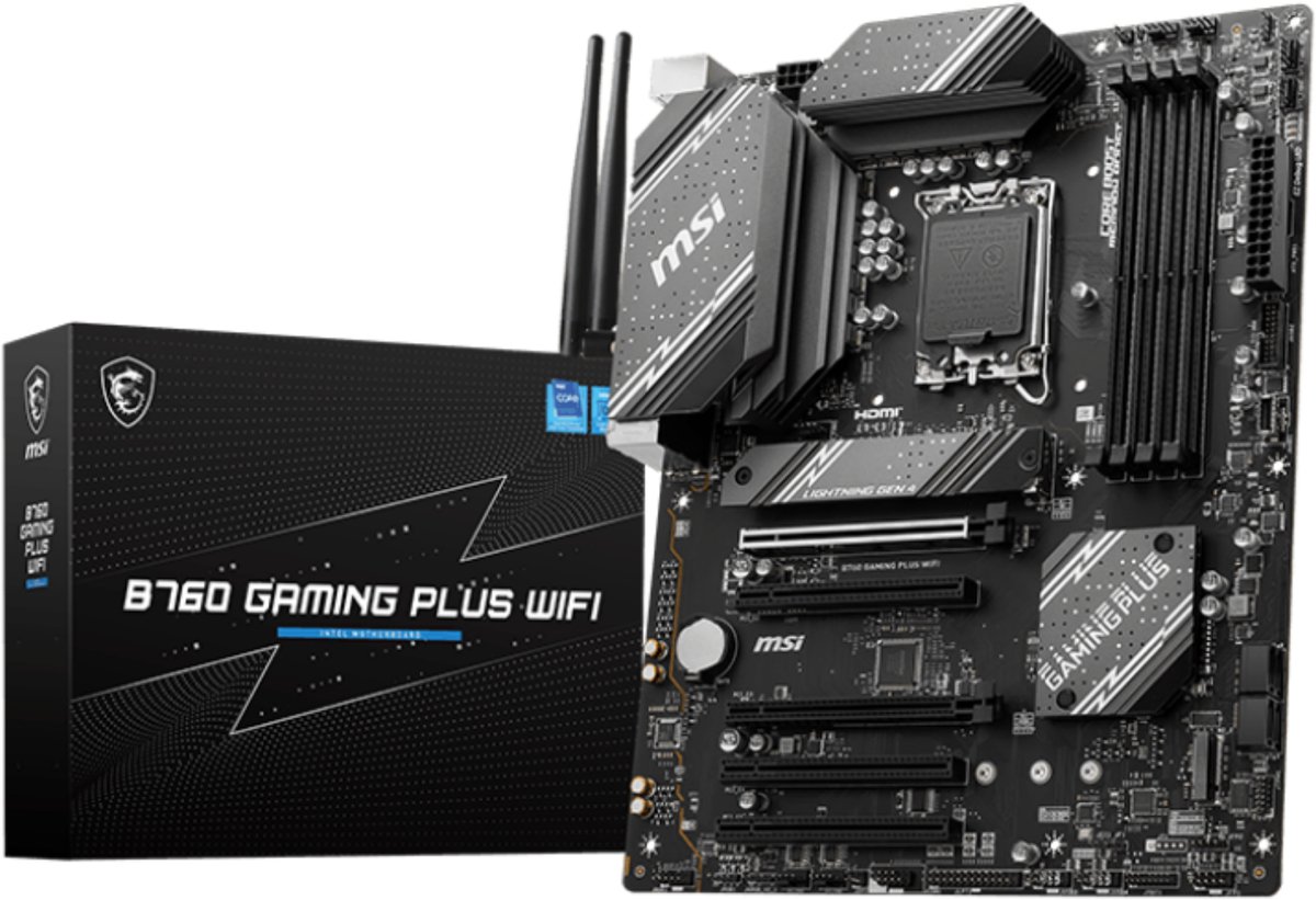 MSI B760 GAMING PLUS WIFI, Intel, LGA 1700, Intel® Celeron®, Intel® Pentium® Gold, DDR5-SDRAM, 192 GB, DIMM
