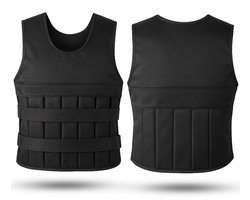 Fitby Verstelbaar Gewichtsvest 10KG - Weighted Vest - Gewichtsvesten - Gewichten - Krachtraining & Crossfit - Cardio - One Size - Zwart
