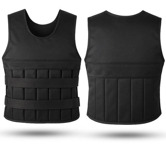 Fitby Gewichtsvest 10KG - Weighted Vest - Gewichtsvesten - Gewichten - Verstelbaar - Krachtraining & Crossfit - Cardio - Geschikt vanaf maat L - Zwart