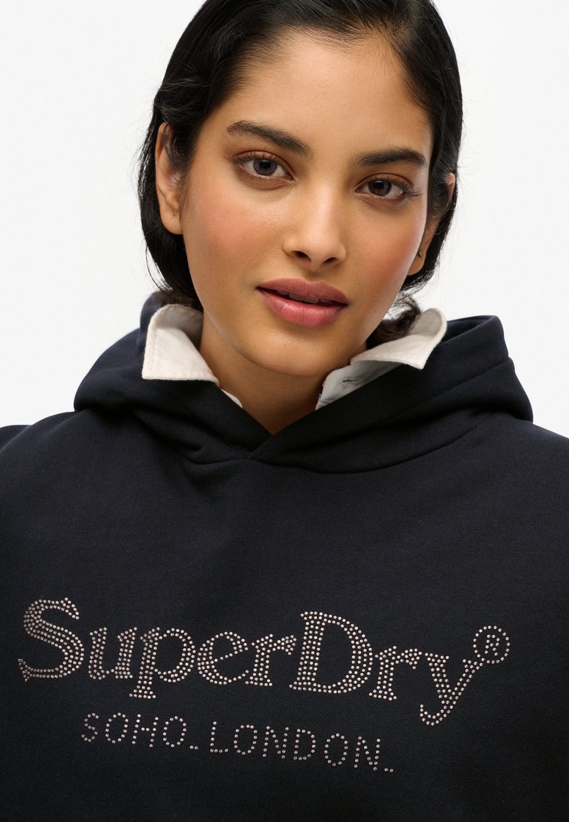 Superdry Venue Metallic hoodie met relaxte pasvorm Dames Hoodies Zwart