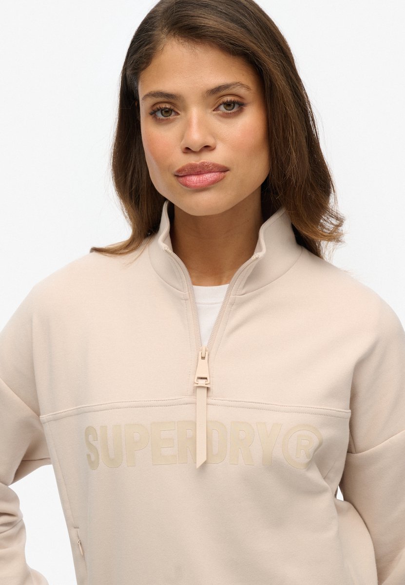 Superdry Active Tech Logo Relaxed Halfzip Sweater Dames Truien Grijs