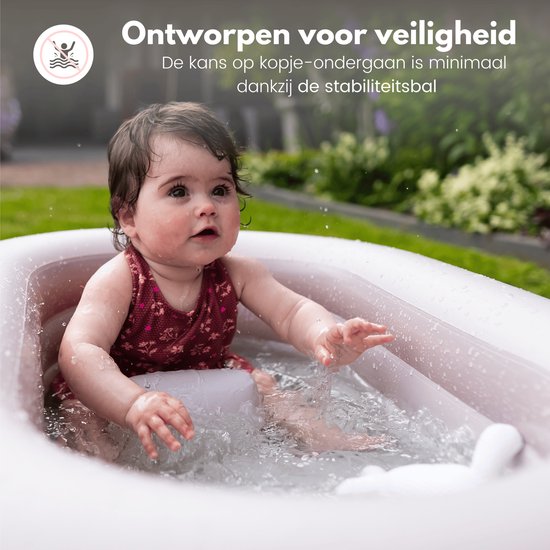Bobbie. Sand - Opblaasbaar Babybad - 2-in-1 Meegroeiend Baby bad van 0 tot 2 Jaar - Opblaasbaar Zwembadje Baby - Opblaasbaar Baby Badje - Ballenbad - Ballenbak