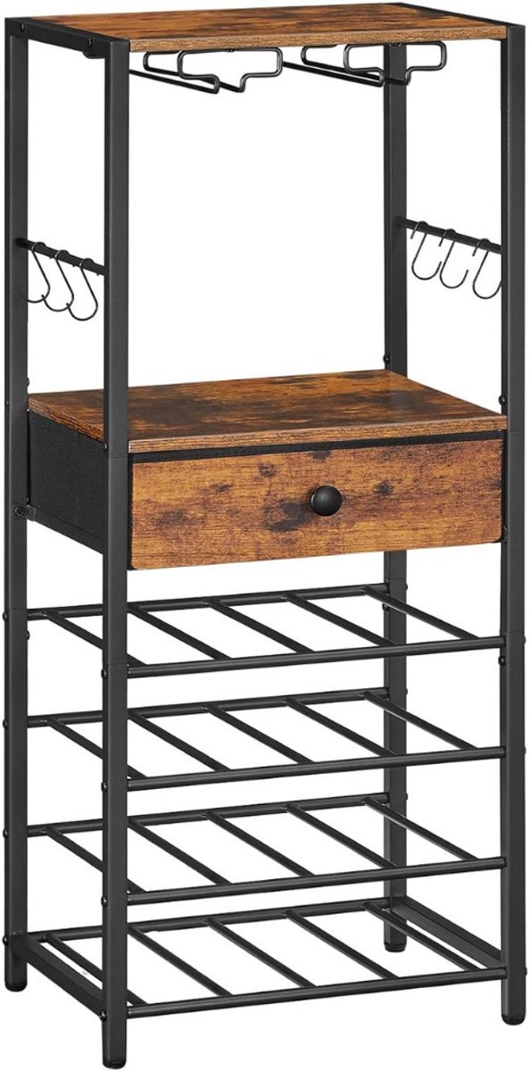 Thuys – Barkast – Drankkast – Barmeubel – Bar Kast – Huisbar – 30 x 40 x 102cm – Zwart