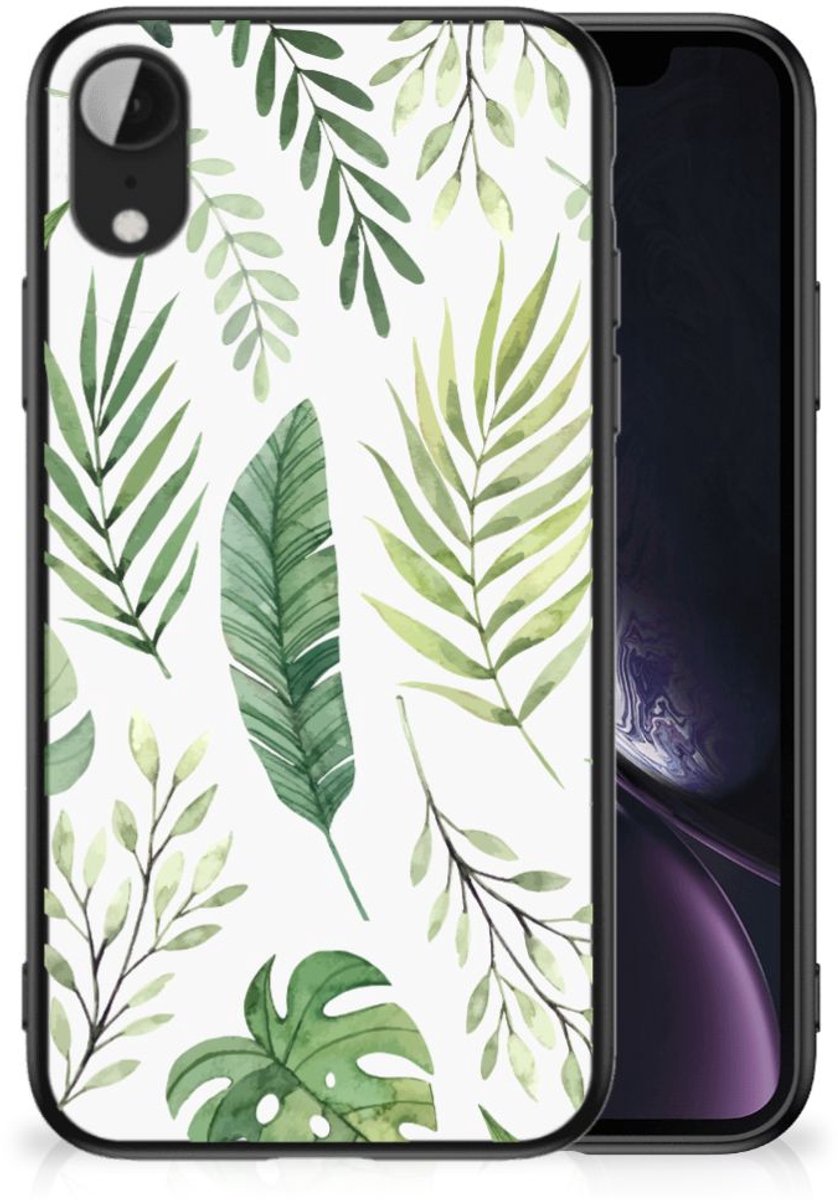 Apple iPhone XR Bloemen Hoesje Leaves