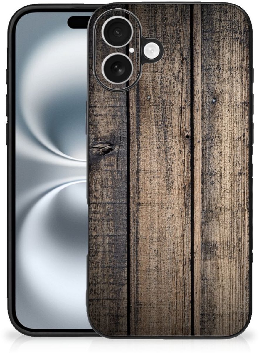 iPhone 16 Plus Houten Print Telefoonhoesje Steigerhout